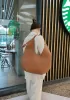 Adrienne Leather Large Shoulder Bag Camel