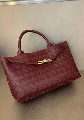 Allegria Woven Horizontal Leather Shoulder Bag Burgundy