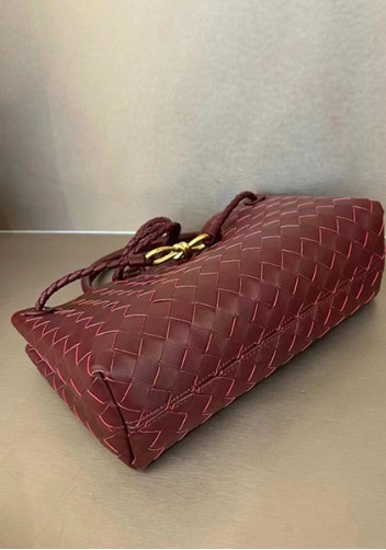 Allegria Woven Horizontal Leather Shoulder Bag Burgundy