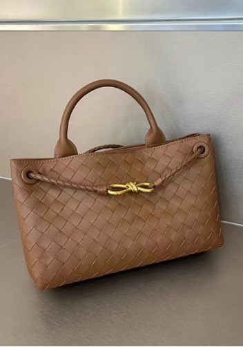 Allegria Woven Horizontal Leather Shoulder Bag Camel