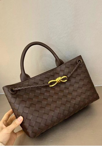 Allegria Woven Horizontal Leather Shoulder Bag Choco