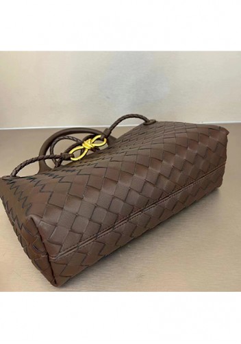 Allegria Woven Horizontal Leather Shoulder Bag Choco