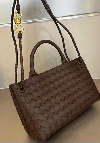 Allegria Woven Horizontal Leather Shoulder Bag Choco