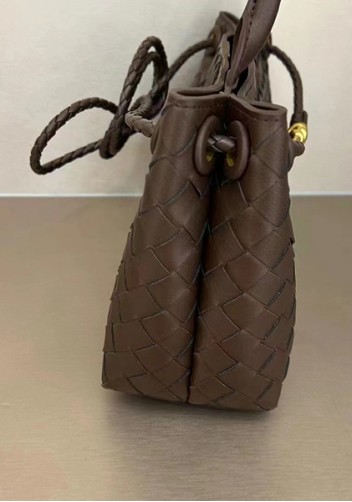 Allegria Woven Horizontal Leather Shoulder Bag Choco