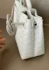Allegria Woven Horizontal Leather Shoulder Bag Cream