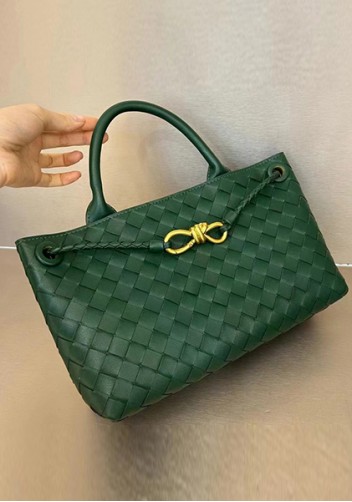 Allegria Woven Horizontal Leather Shoulder Bag Green