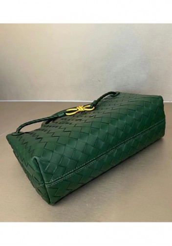 Allegria Woven Horizontal Leather Shoulder Bag Green