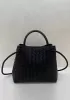 Allegria Woven Small Leather Shoulder Bag Black