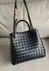 Allegria Woven Small Leather Shoulder Bag Black