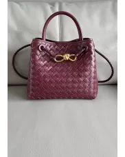 Allegria Woven Small Leather Shoulder Bag Burgundy