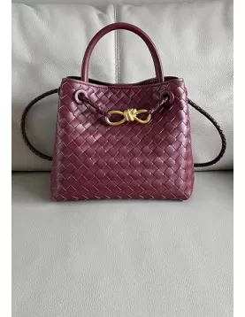Allegria Woven Small Leather Shoulder Bag Burgundy