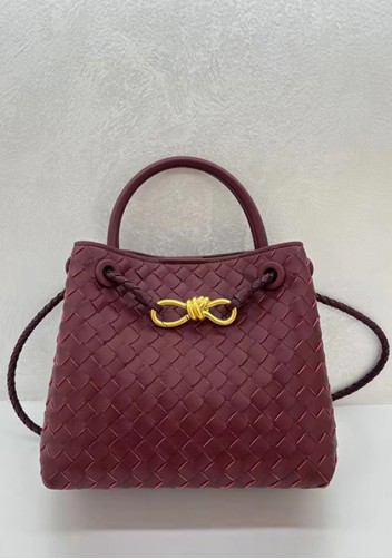 Allegria Woven Small Leather Shoulder Bag Burgundy