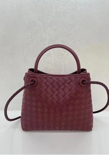 Allegria Woven Small Leather Shoulder Bag Burgundy