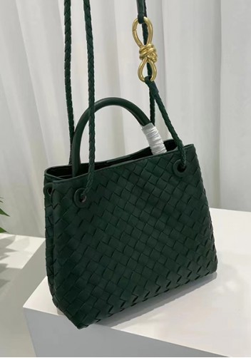 Allegria Woven Small Leather Shoulder Bag Green