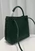 Allegria Woven Small Leather Shoulder Bag Green