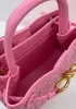 Allegria Woven Small Leather Shoulder Bag Pink