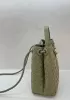 Allegria Woven Small Leather Shoulder Bag Stone Green