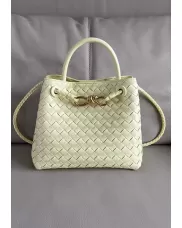 Allegria Woven Small Leather Shoulder Bag Yellow