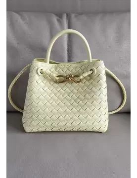 Allegria Woven Small Leather Shoulder Bag Yellow