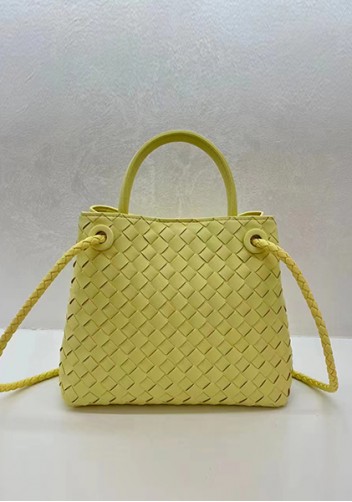 Allegria Woven Small Leather Shoulder Bag Yellow