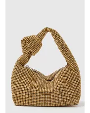 Olga Knotted Crystal-Embellished Shoulder Bag Gold