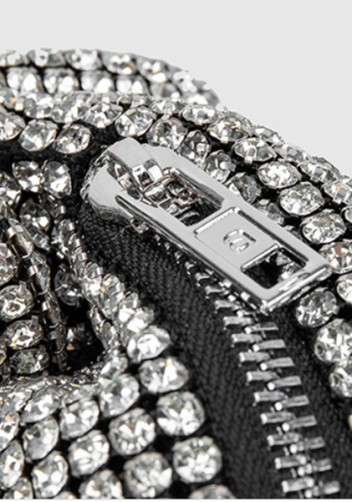 Olga Knotted Crystal-Embellished Shoulder Bag Silver