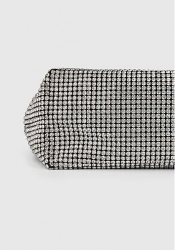 Olga Knotted Crystal-Embellished Shoulder Bag Silver