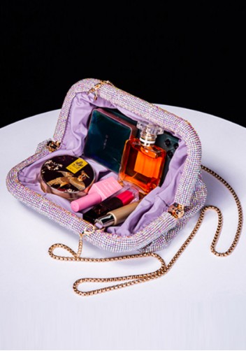 Elise Crystal-Embellished Pouch Light Purple