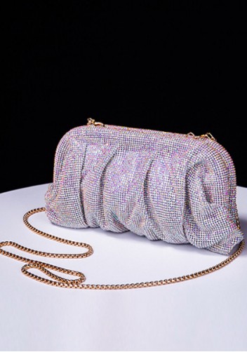 Elise Crystal-Embellished Pouch Light Purple