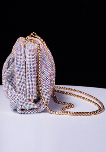 Elise Crystal-Embellished Pouch Light Purple