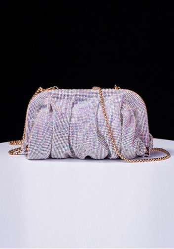 Elise Crystal-Embellished Pouch Light Purple