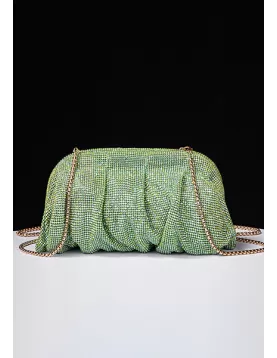 Elise Crystal-Embellished Pouch Green