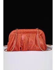 Elise Crystal-Embellished Pouch Orange