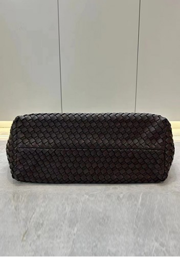 Grand Boulevard Woven Large Leather Tote Choco