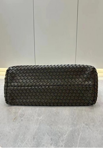 Grand Boulevard Woven Large Leather Tote Green