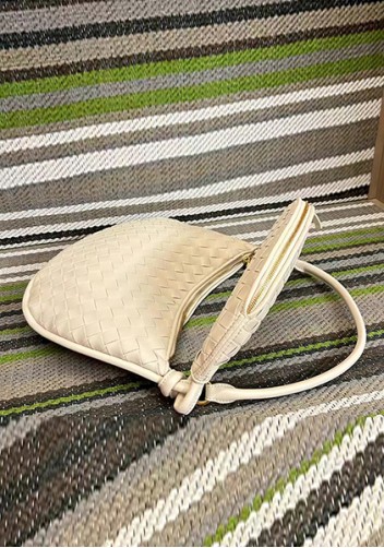 Gemini Woven Shoulder Bag Cream