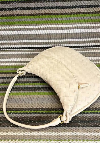 Gemini Woven Shoulder Bag Cream