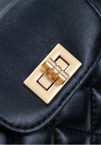 Adele Flap Top Handle Leather Shoulder Bag Black