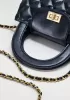 Adele Flap Top Handle Leather Shoulder Bag Black