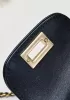Adele Flap Top Handle Leather Shoulder Bag Black