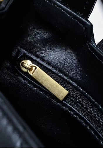 Adele Flap Top Handle Leather Shoulder Bag Black