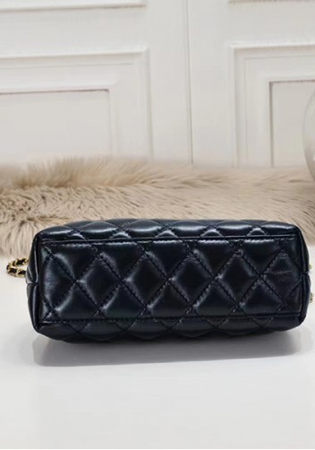 Adele Flap Top Handle Leather Shoulder Bag Black