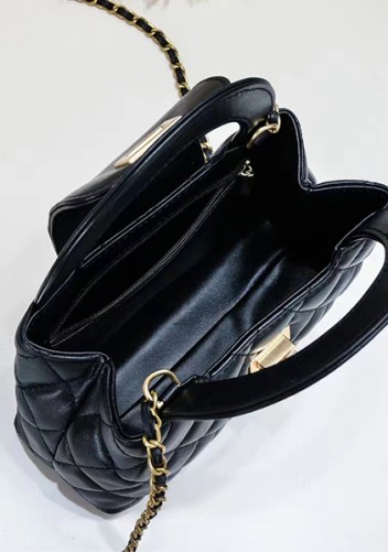 Adele Flap Top Handle Leather Shoulder Bag Black