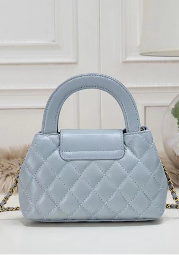 Adele Flap Top Handle Leather Shoulder Bag Blue