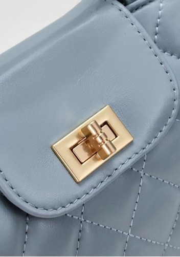Adele Flap Top Handle Leather Shoulder Bag Blue