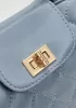 Adele Flap Top Handle Leather Shoulder Bag Blue