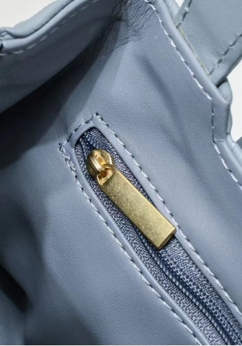 Adele Flap Top Handle Leather Shoulder Bag Blue