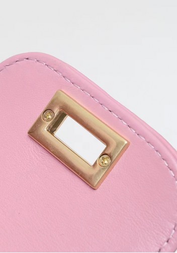 Adele Flap Top Handle Leather Shoulder Bag Pink