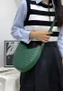 Mia Drop Woven Leather Shoulder Bag Green