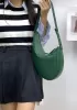 Mia Drop Woven Leather Shoulder Bag Green